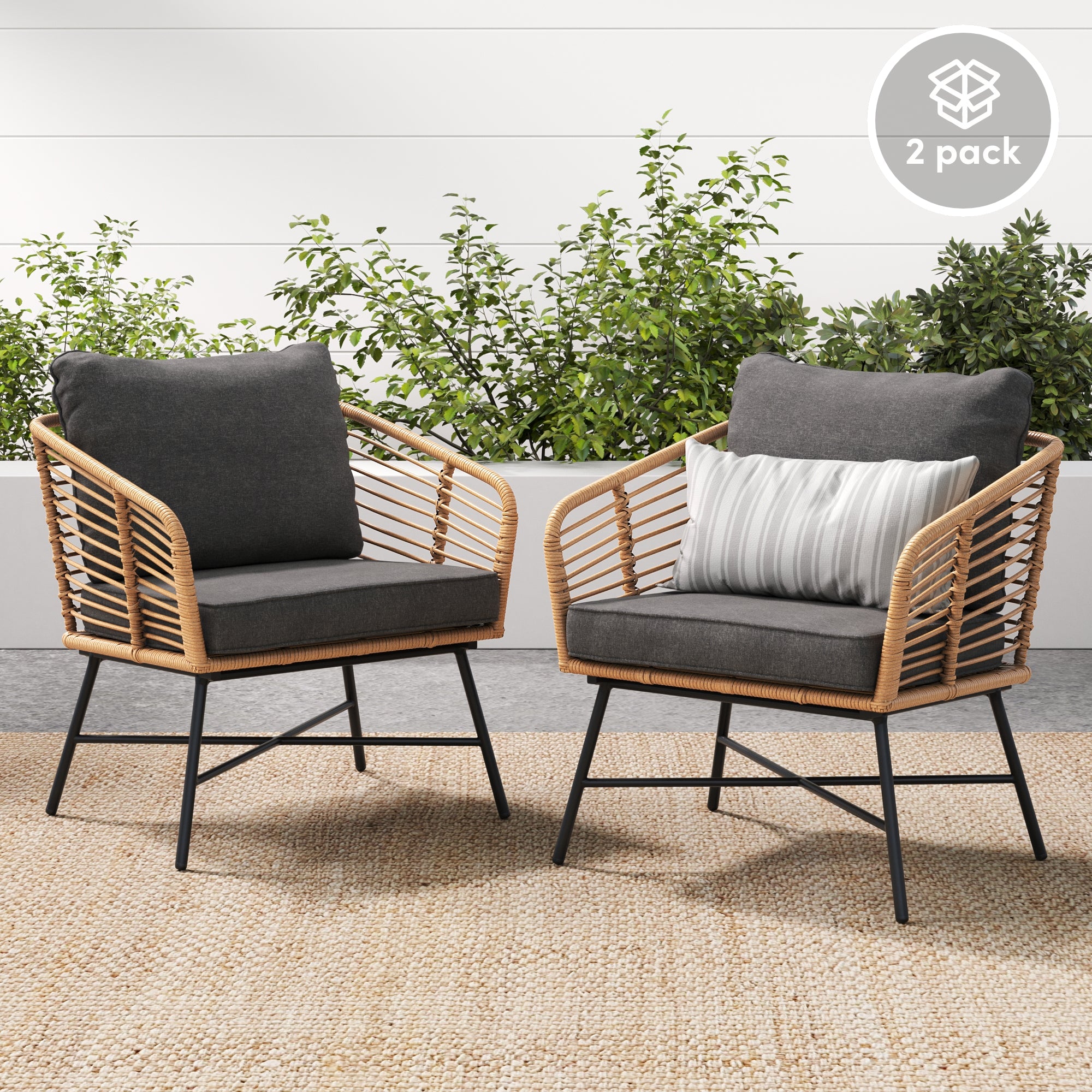 Rattan Outdoor Chairs Set of 2 | Flow