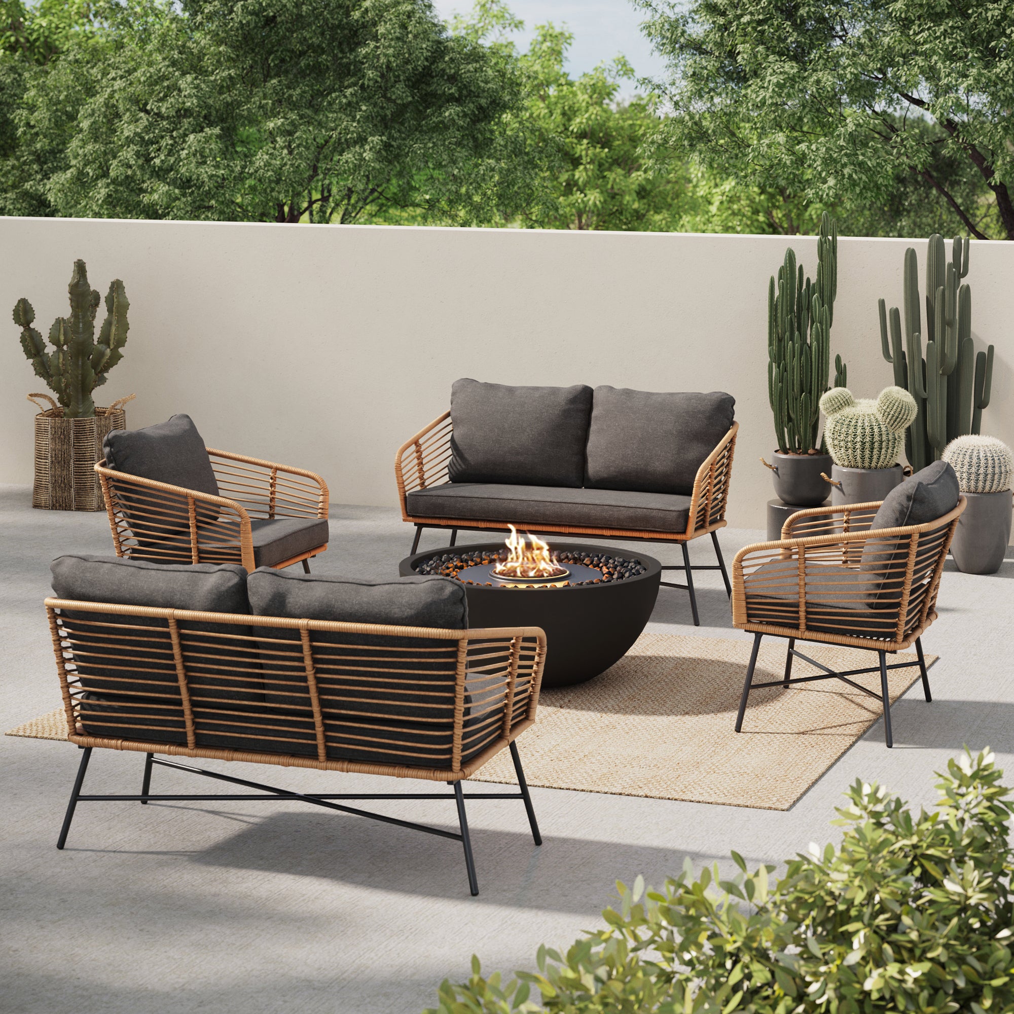 Rattan Outdoor Furniture Set of 4 | Flow