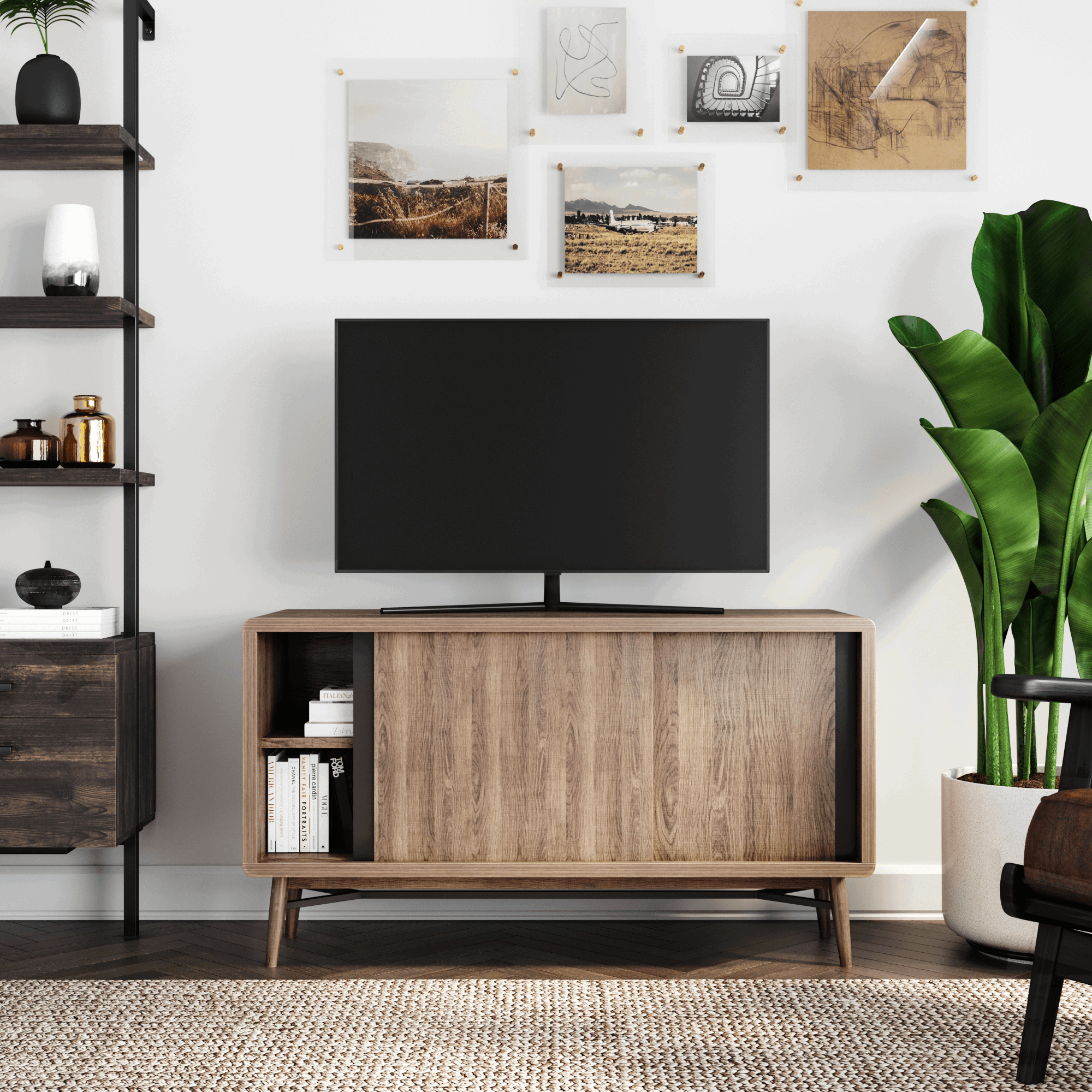 Wood Rounded Edge TV Cabinet | Liam